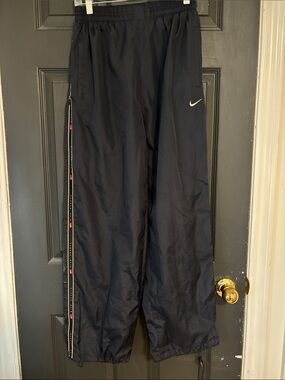 Nike Navy Blue Athletic Pants with Side Stripe